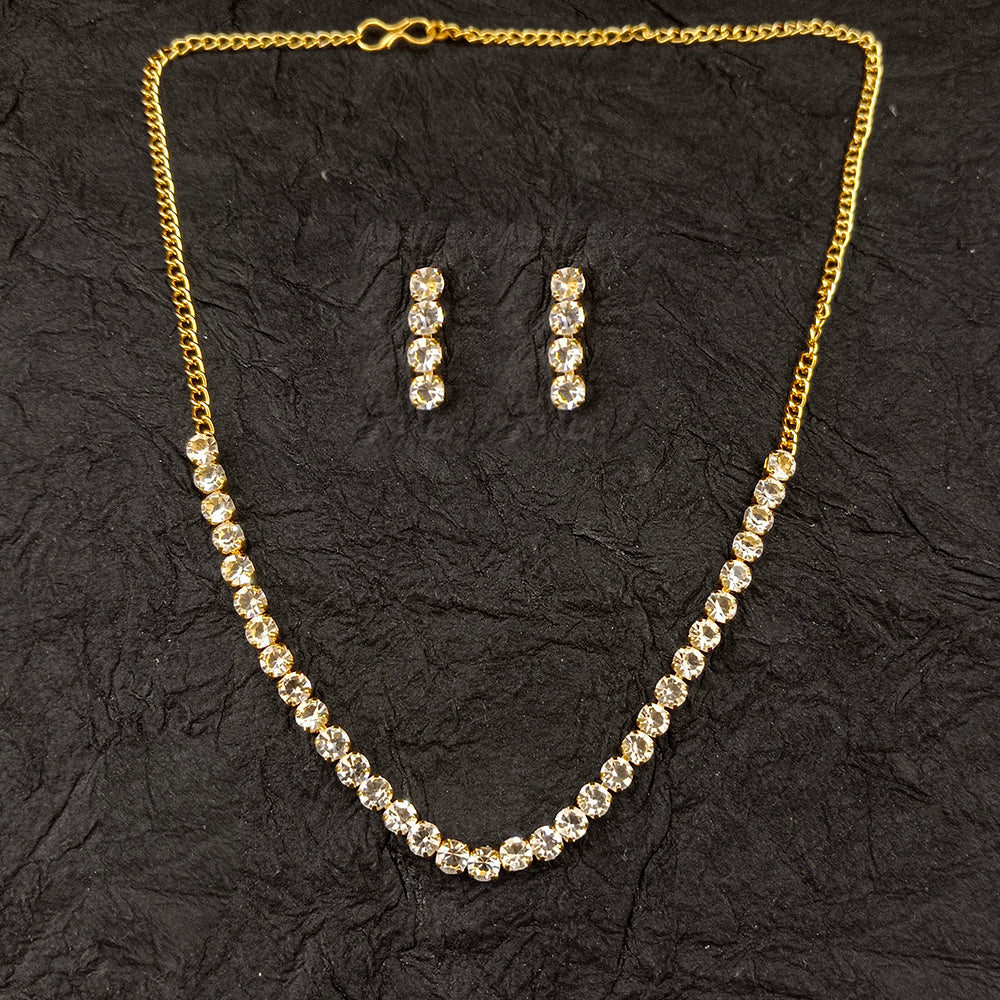 The99Jewel American Diamond Gold Plated Necklace Set