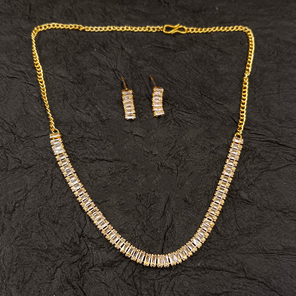The99Jewel American Diamond Gold Plated Necklace Set