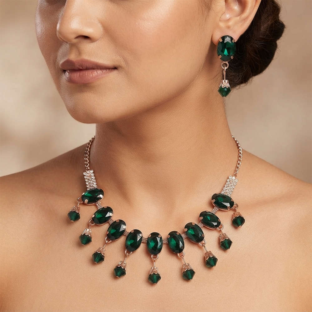 The99Jewel Exclusive Crystal Stone Celebration Necklace Set
