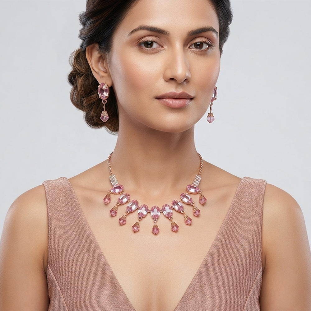 The99Jewel Exclusive Crystal Stone Celebration Necklace Set