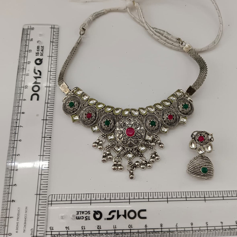 The99Jewel Vintage Inspired Oxidised Necklace Set | Classic Traditional Jewellery for Festive Wear