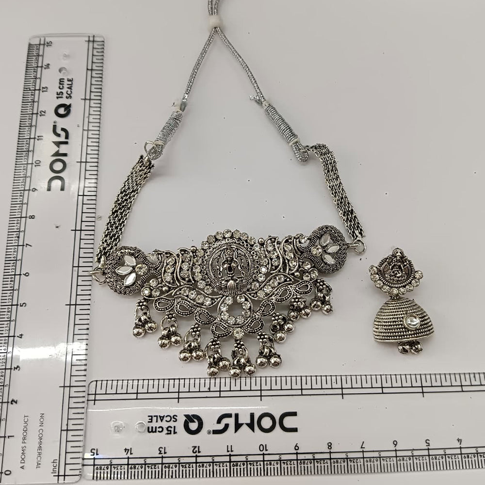 The99Jewel Vintage Inspired Oxidised Choker Necklace Set | Classic Traditional Jewellery for Festive Wear