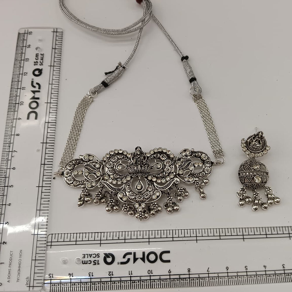 The99Jewel Vintage Inspired Oxidised Choker Necklace Set | Classic Traditional Jewellery for Festive Wear