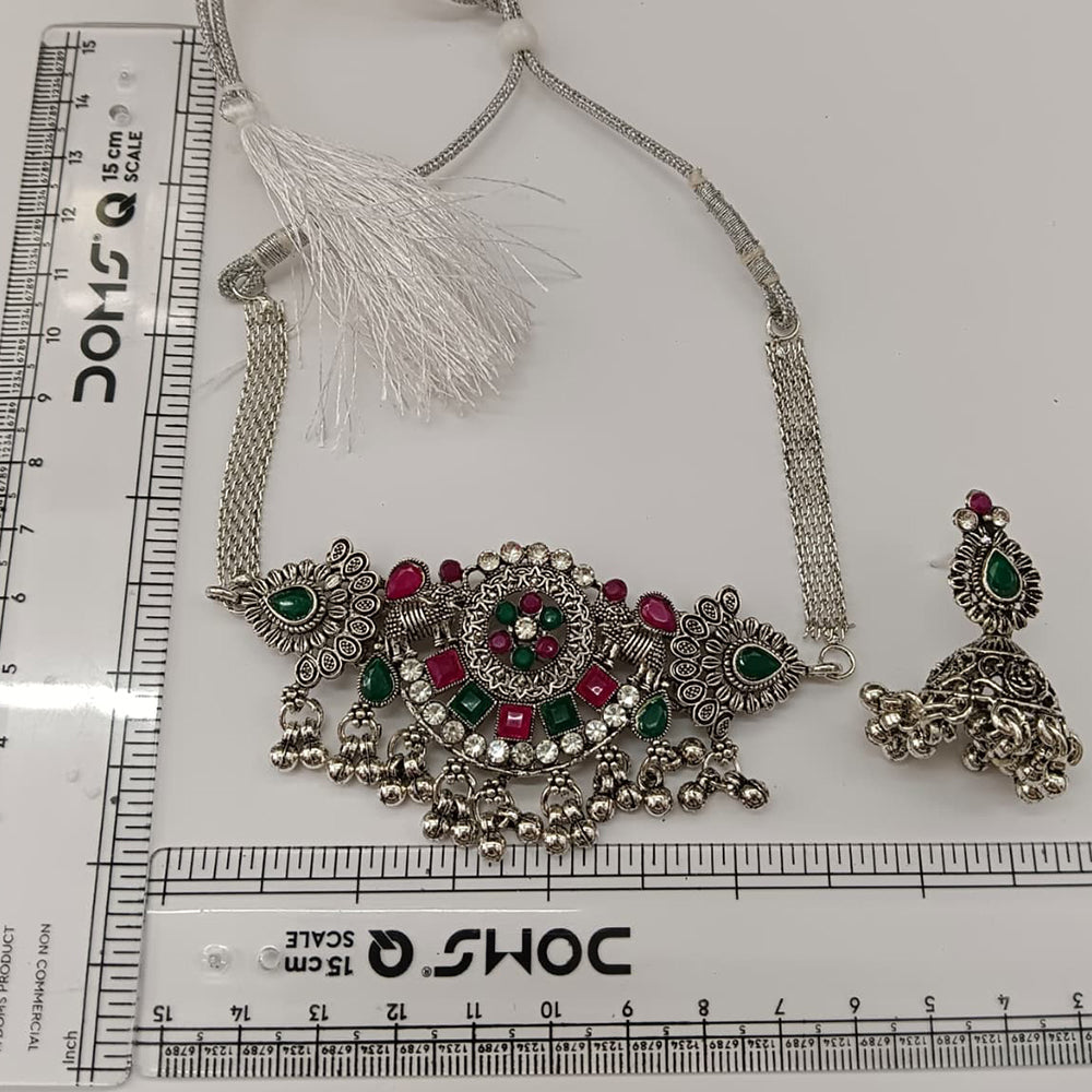 The99Jewel Vintage Inspired Oxidised Choker Necklace Set | Classic Traditional Jewellery for Festive Wear