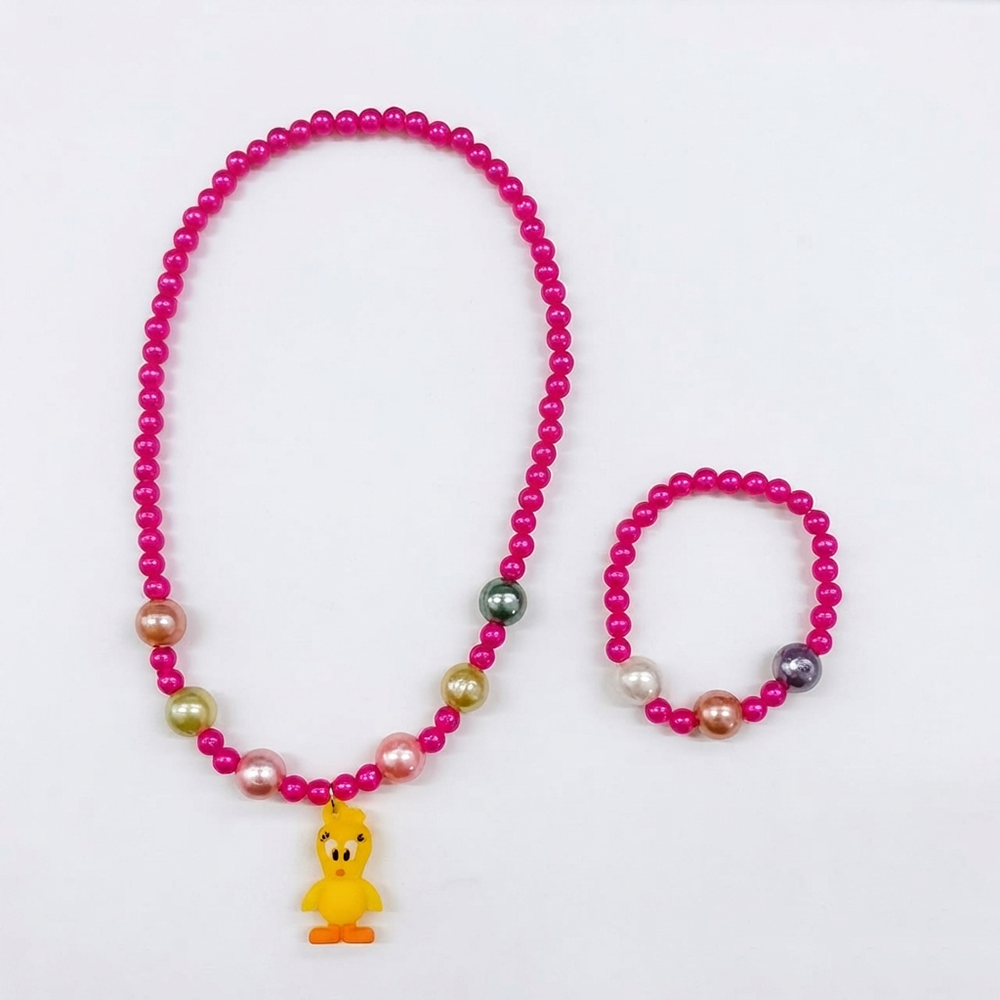 The99Jewel Pearl Necklace and Bracelet Set for Girls | Cute Kids Fashion Jewellery Set