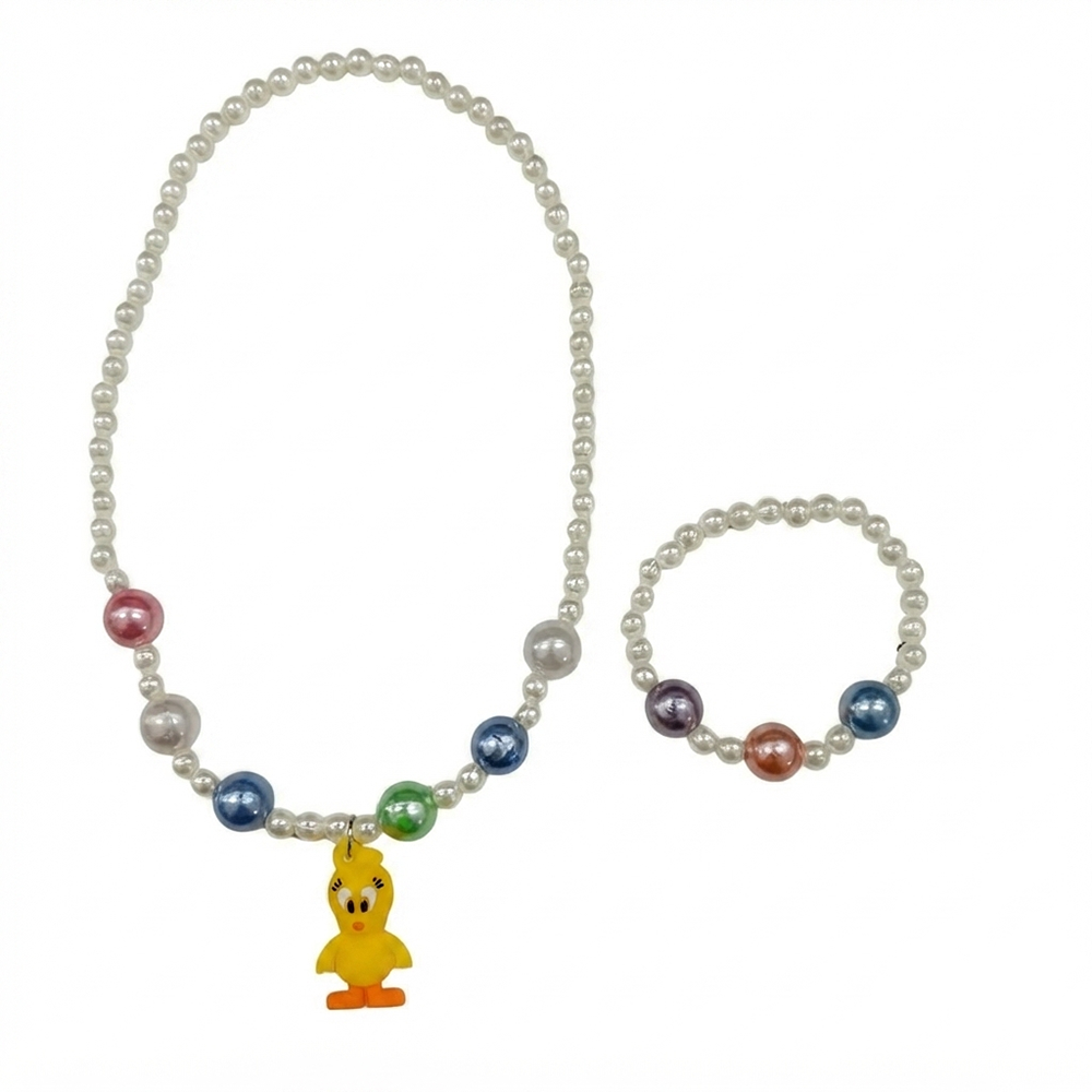 The99Jewel Pearl Necklace and Bracelet Set for Girls | Cute Kids Fashion Jewellery Set