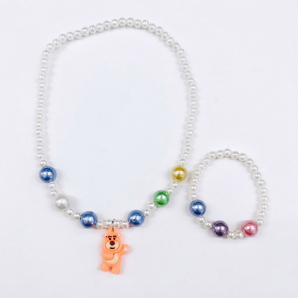 The99Jewel Pearl Necklace and Bracelet Set for Girls | Cute Kids Fashion Jewellery Set