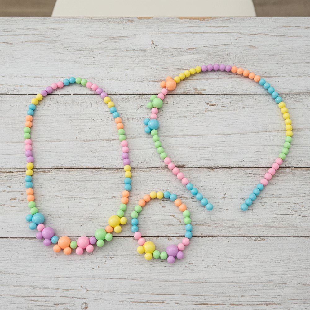 The99Jewel Colorful Beaded Necklace Bracelet And Hair Band Combo For Kids