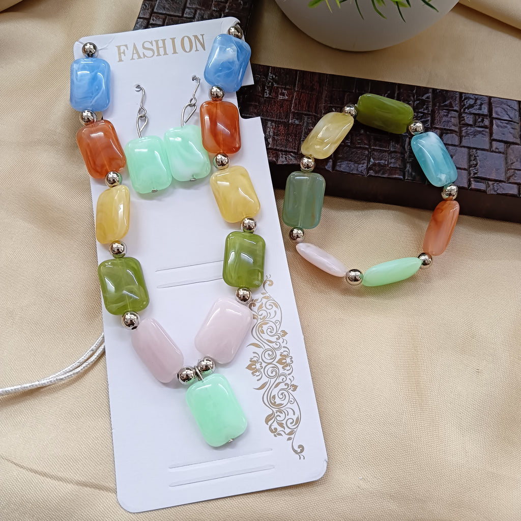 The99Jewel Stylish Necklace Earrings And Bracelet Combo For Girls And Kids