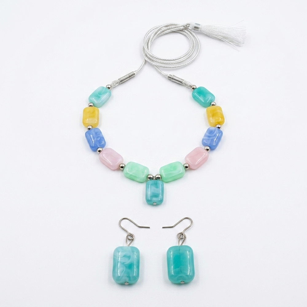 The99Jewel Colorful Kids Necklace Set with Pearl Beads (Assorted Color)