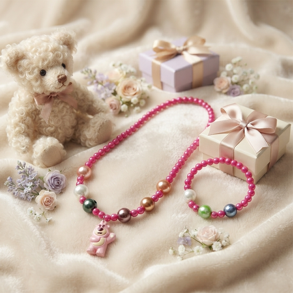 The99Jewel Pearl Necklace and Bracelet Set for Girls | Cute Kids Fashion Jewellery Set