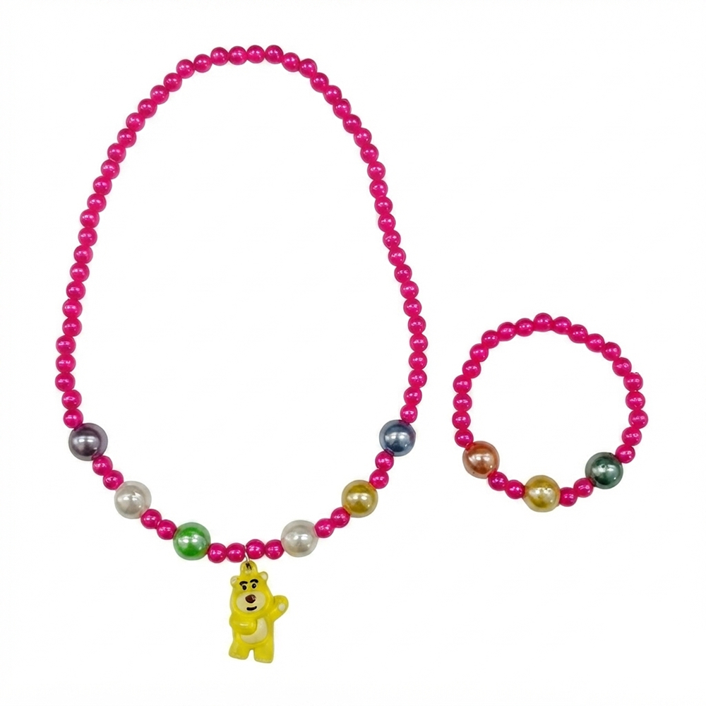 The99Jewel Pearl Necklace and Bracelet Set for Girls | Cute Kids Fashion Jewellery Set