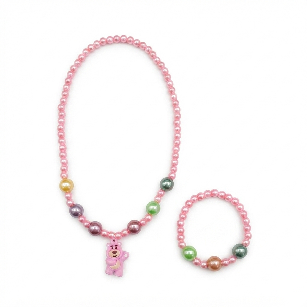 The99Jewel Pearl Necklace and Bracelet Set for Girls | Cute Kids Fashion Jewellery Set