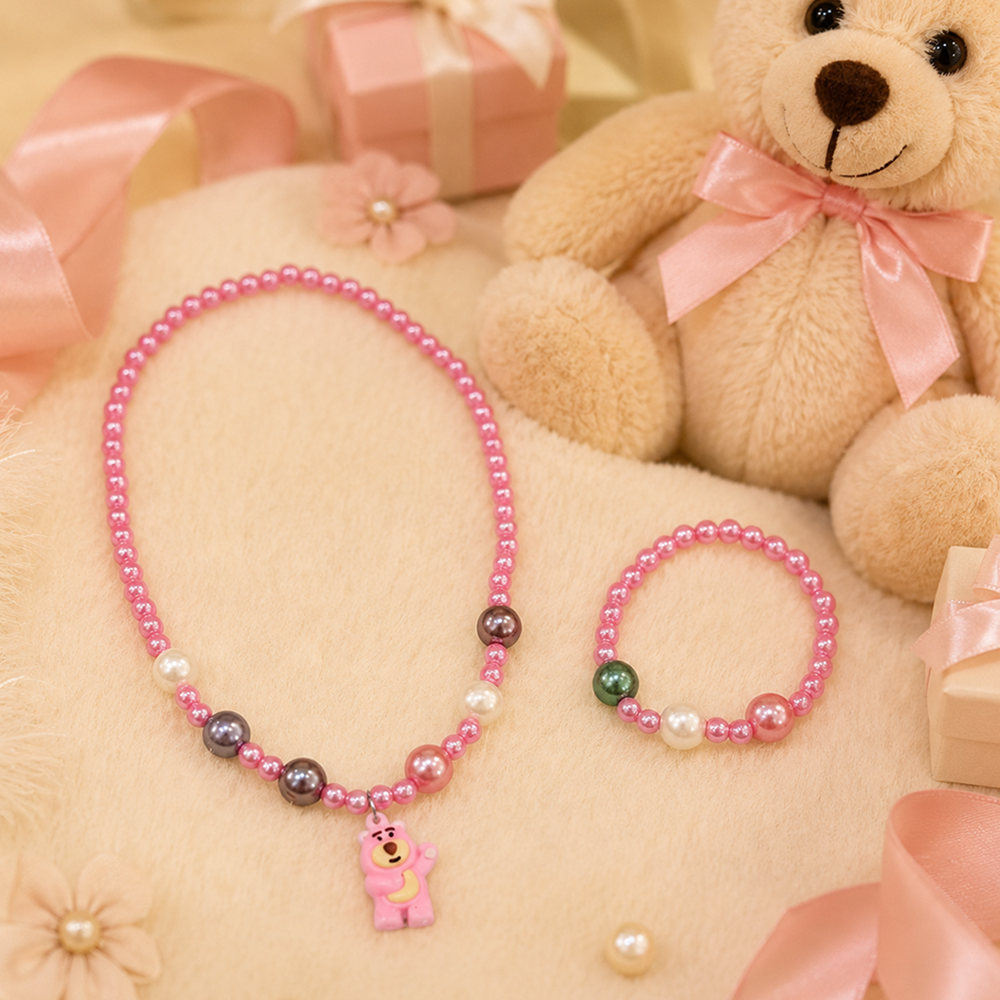 The99Jewel Pearl Necklace and Bracelet Set for Girls | Cute Kids Fashion Jewellery Set
