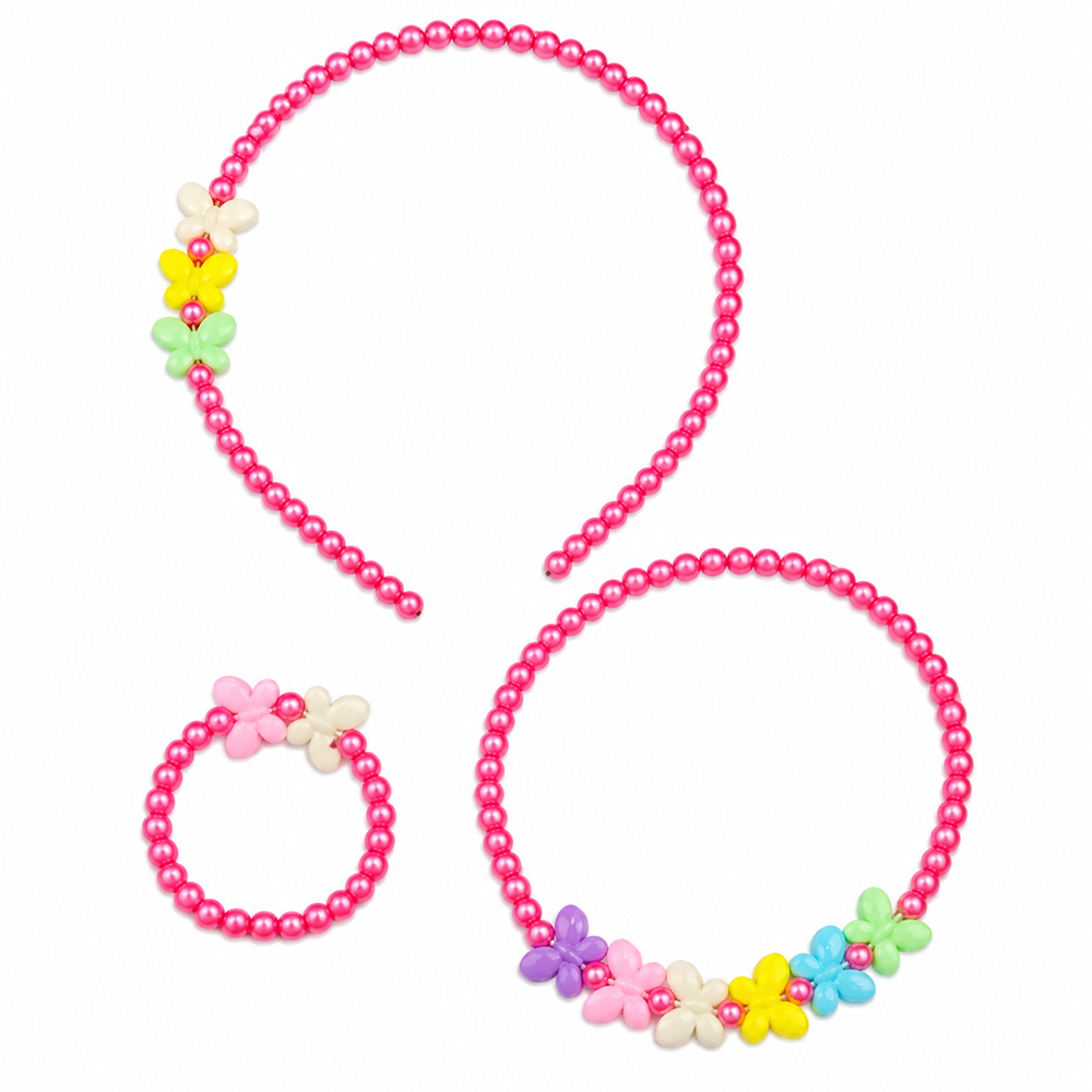 The99Jewel Adorable Rainbow Beaded Jewellery Set for Girls | Charm Necklace,  Bracelet and HairBand Combo