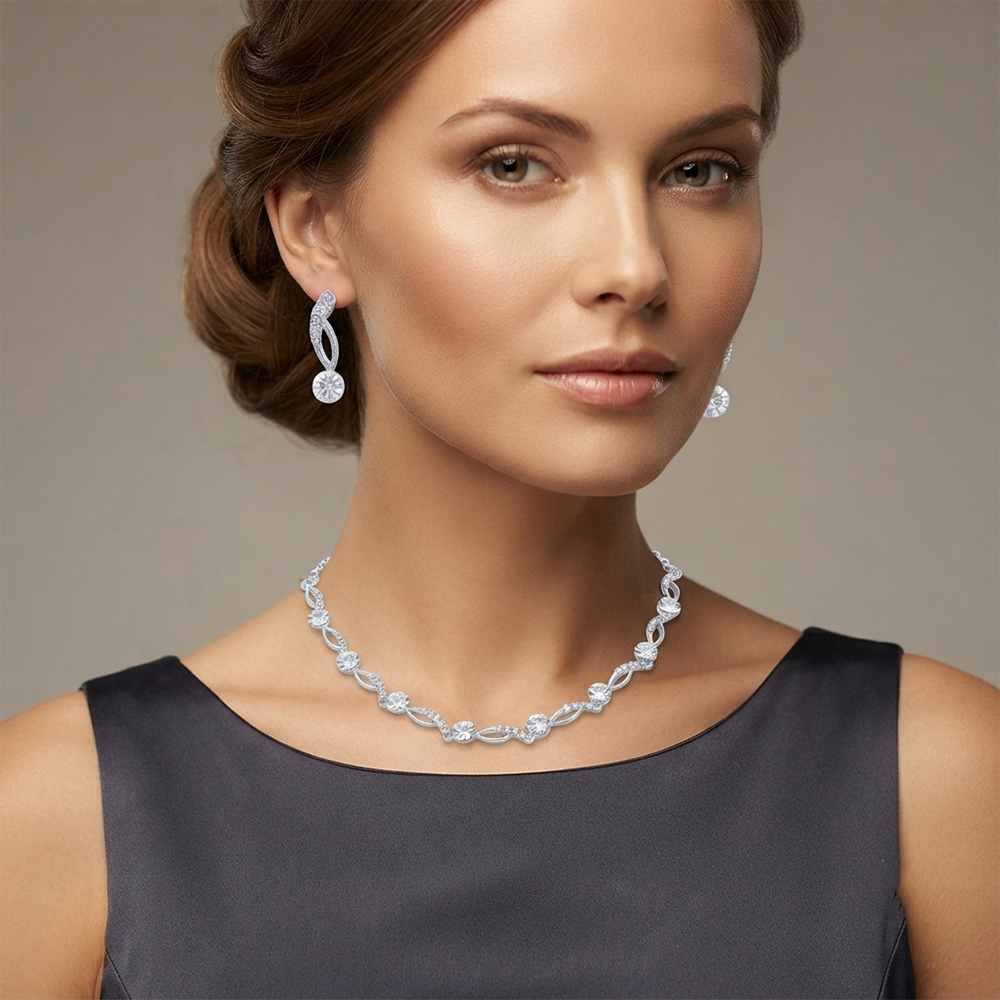 The99Jewel Premium Austrian Stone Necklace Set for Women