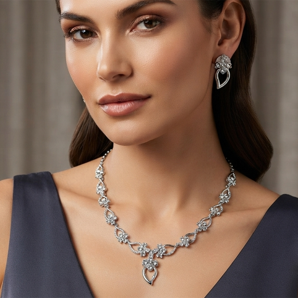 The99Jewel Elegant Austrian Stone Party Wear Necklace Set