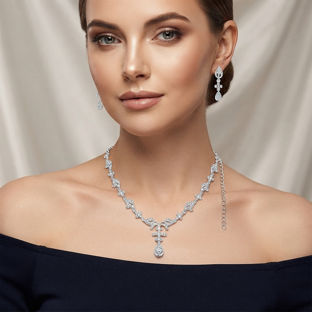 The99Jewel Elegant Austrian Stone Party Wear Necklace Set