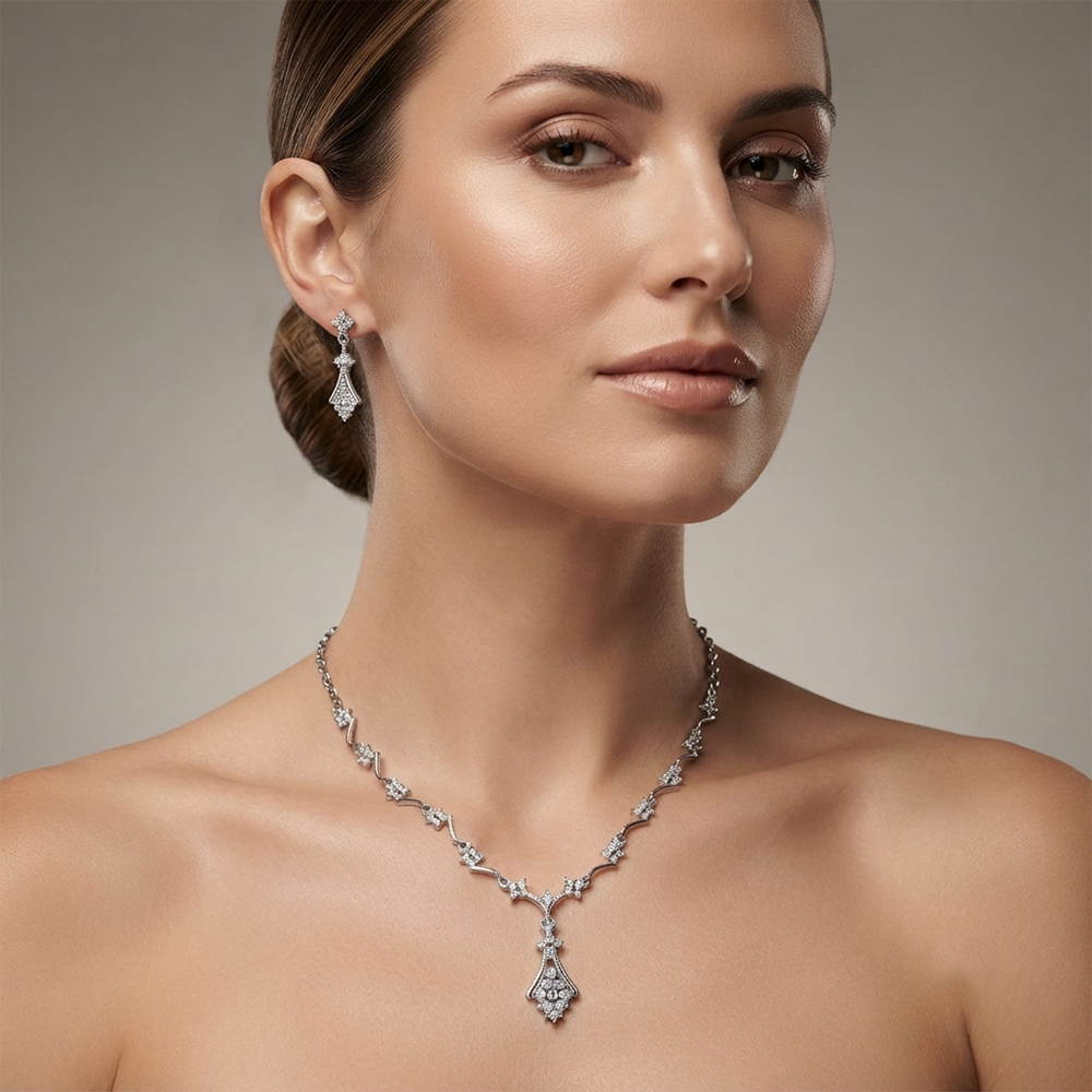 The99Jewel Elegant Austrian Stone Party Wear Necklace Set