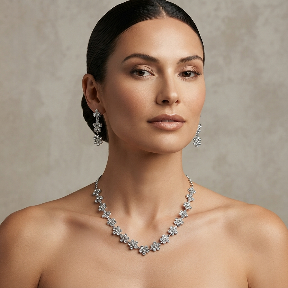 The99Jewel Sparkling Austrian Stone Jewellery Set with Earrings