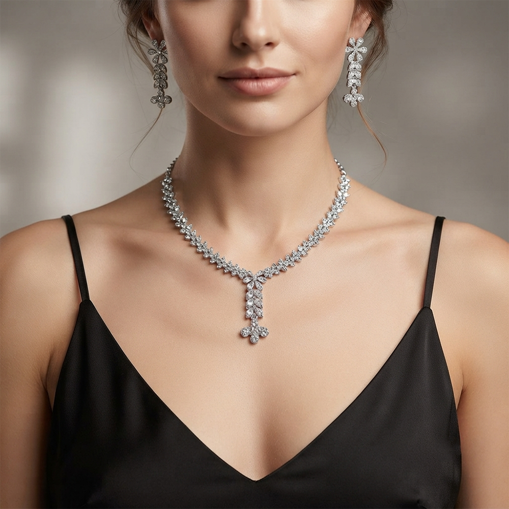 The99Jewel Sparkling Austrian Stone Jewellery Set with Earrings