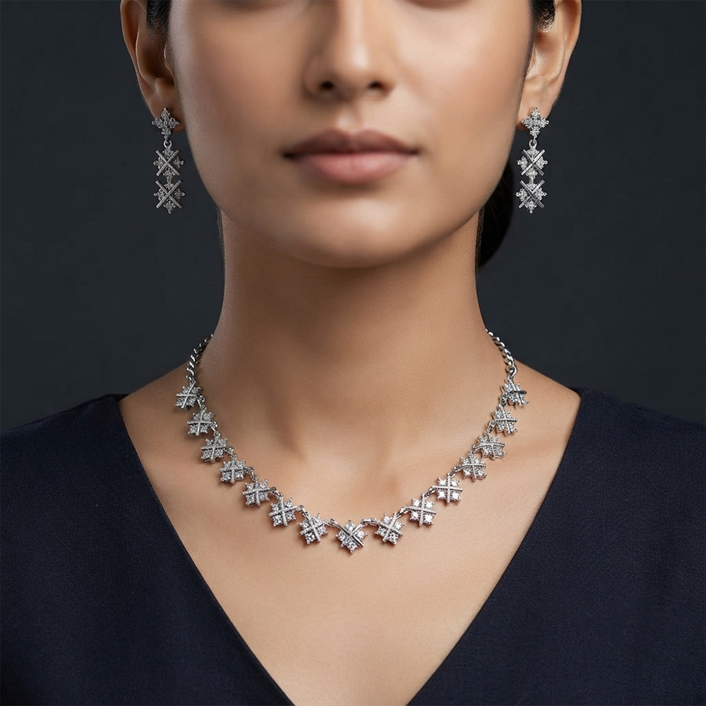 The99Jewel Glamorous Austrian Stone  Necklace Set