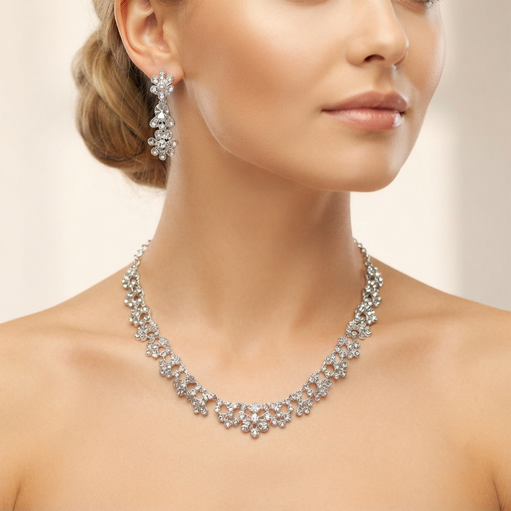 The99Jewel Glamorous Austrian Stone  Necklace Set