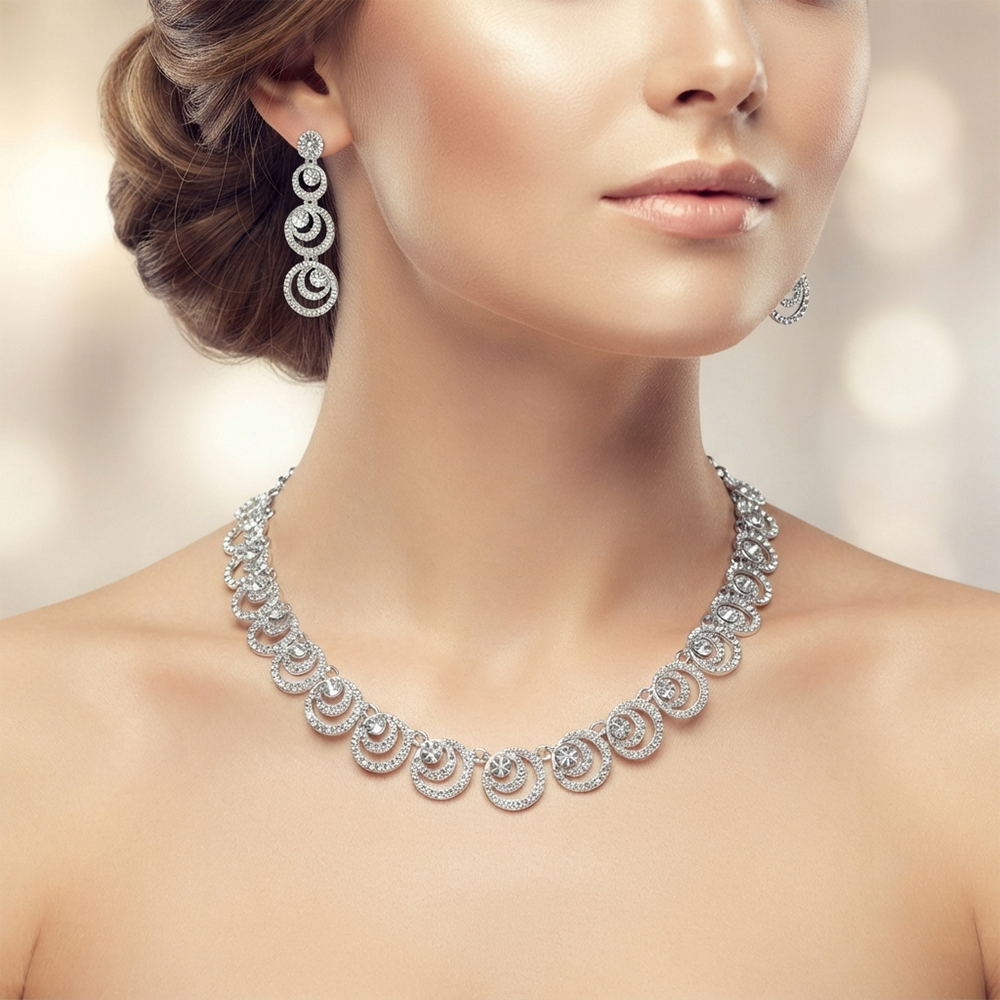 The99Jewel Glamorous Austrian Stone  Necklace Set