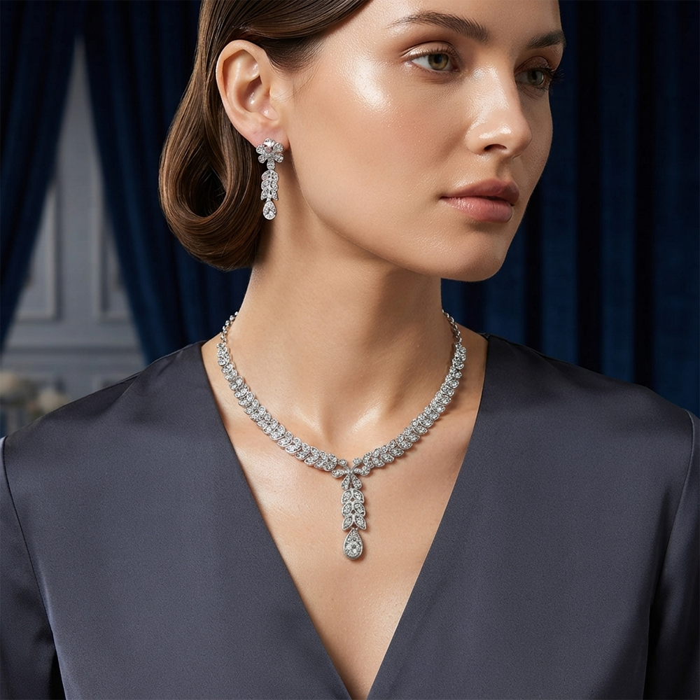 The99Jewel Festive Austrian Stone Statement Jewellery Set