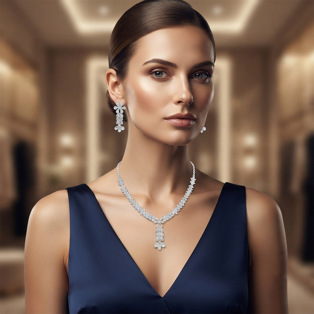 The99Jewel Festive Austrian Stone Statement Jewellery Set