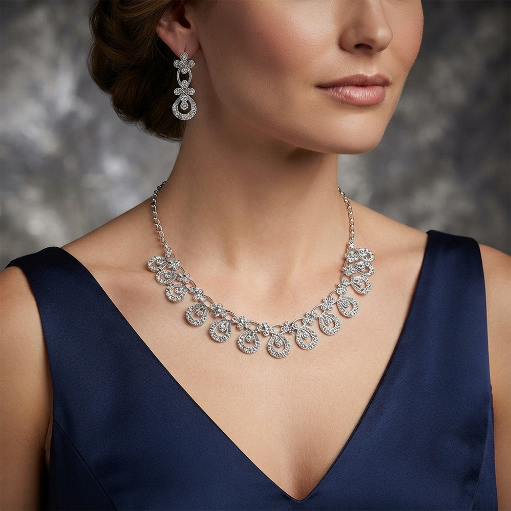 The99Jewel Festive Austrian Stone Statement Jewellery Set