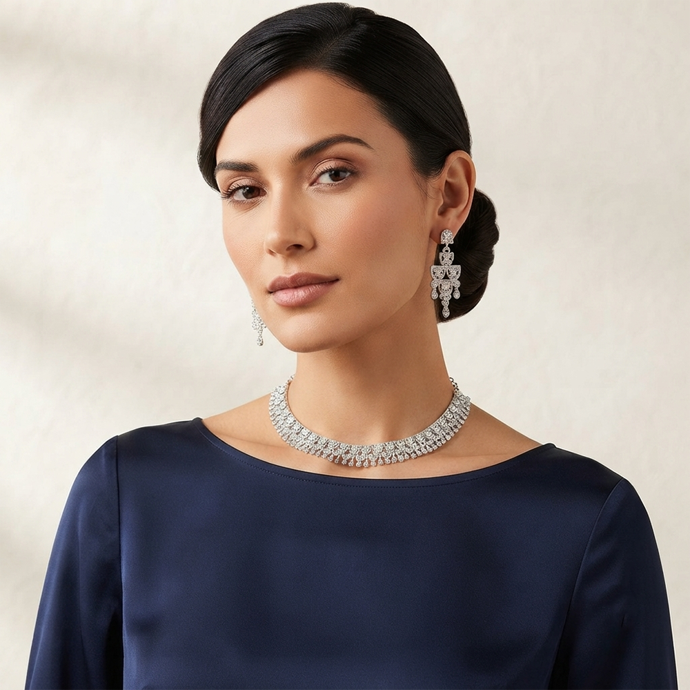 The99Jewel Designer Austrian Stone Statement Necklace Set