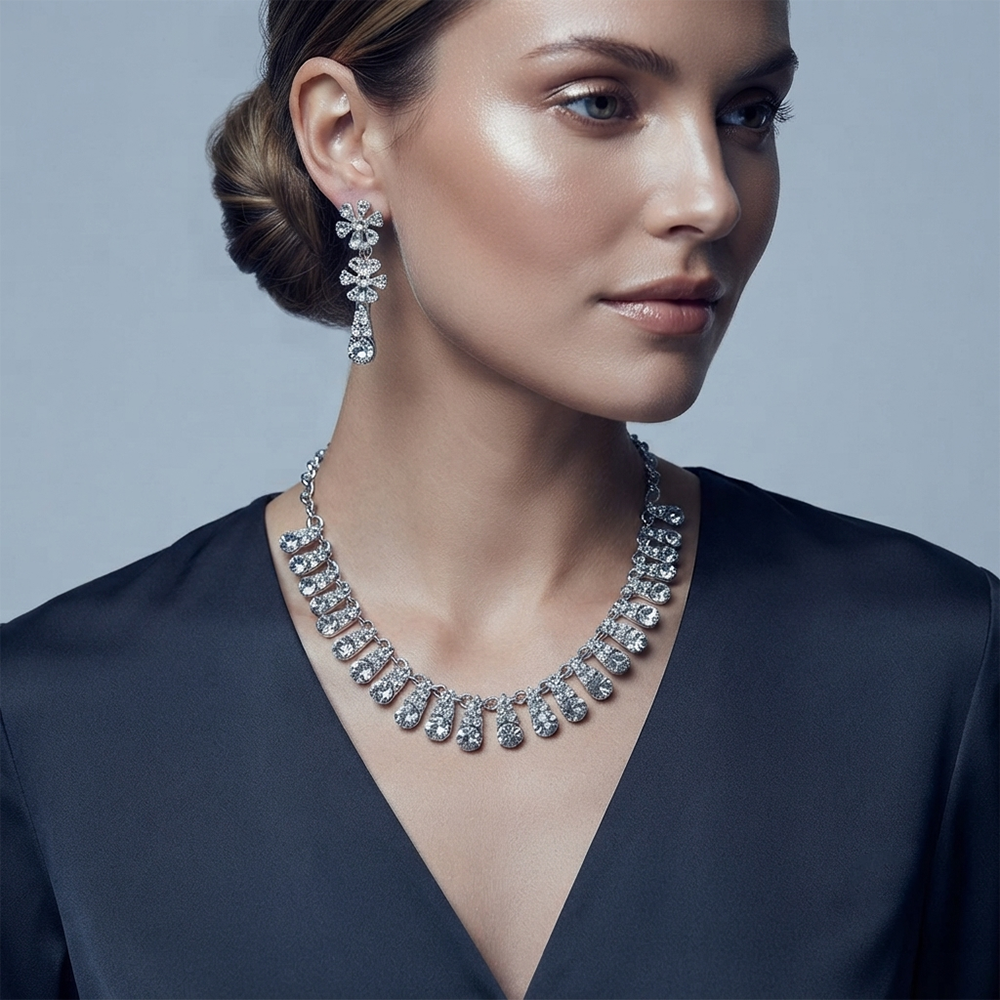 The99Jewel Sparkling Austrian Stone Jewellery Set with Earrings