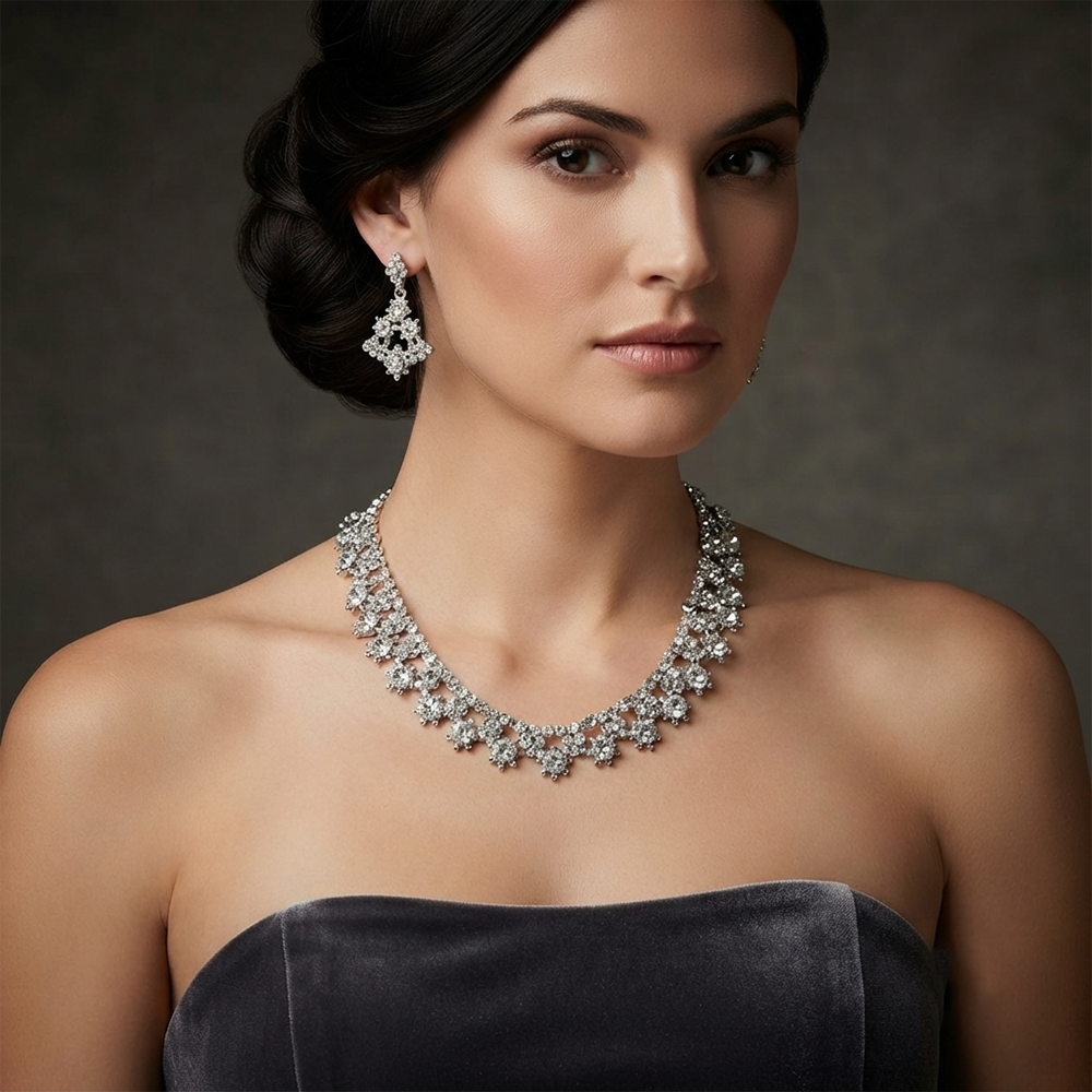 The99Jewel Sparkling Austrian Stone Jewellery Set with Earrings
