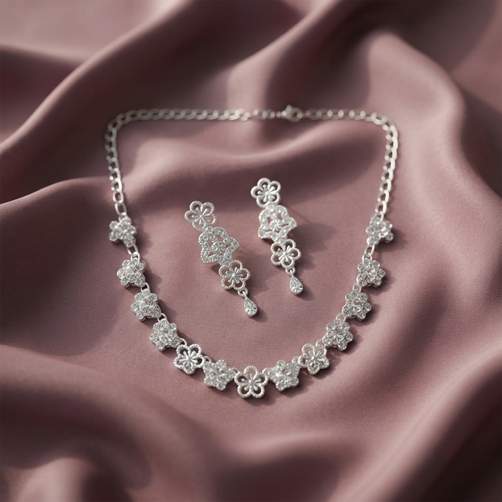 The99Jewel Luxe Austrian Necklace Set with Earrings