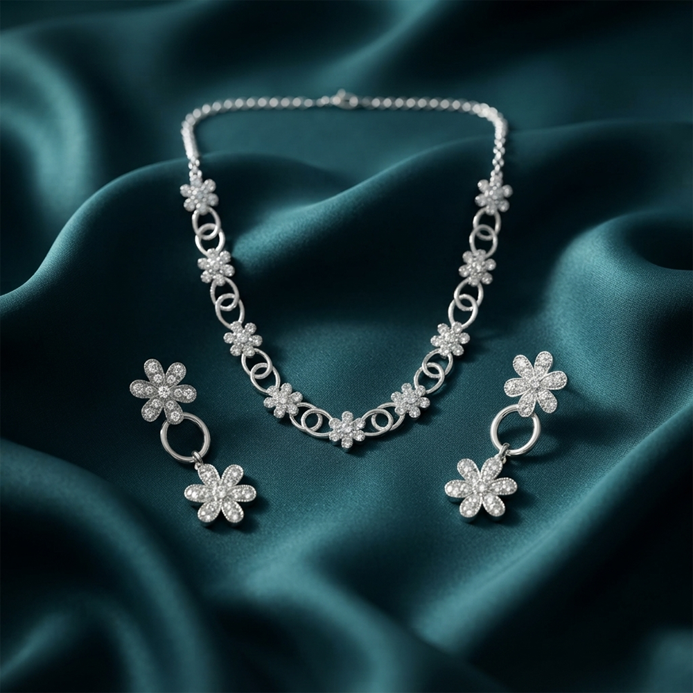 The99Jewel Luxe Austrian Necklace Set with Earrings