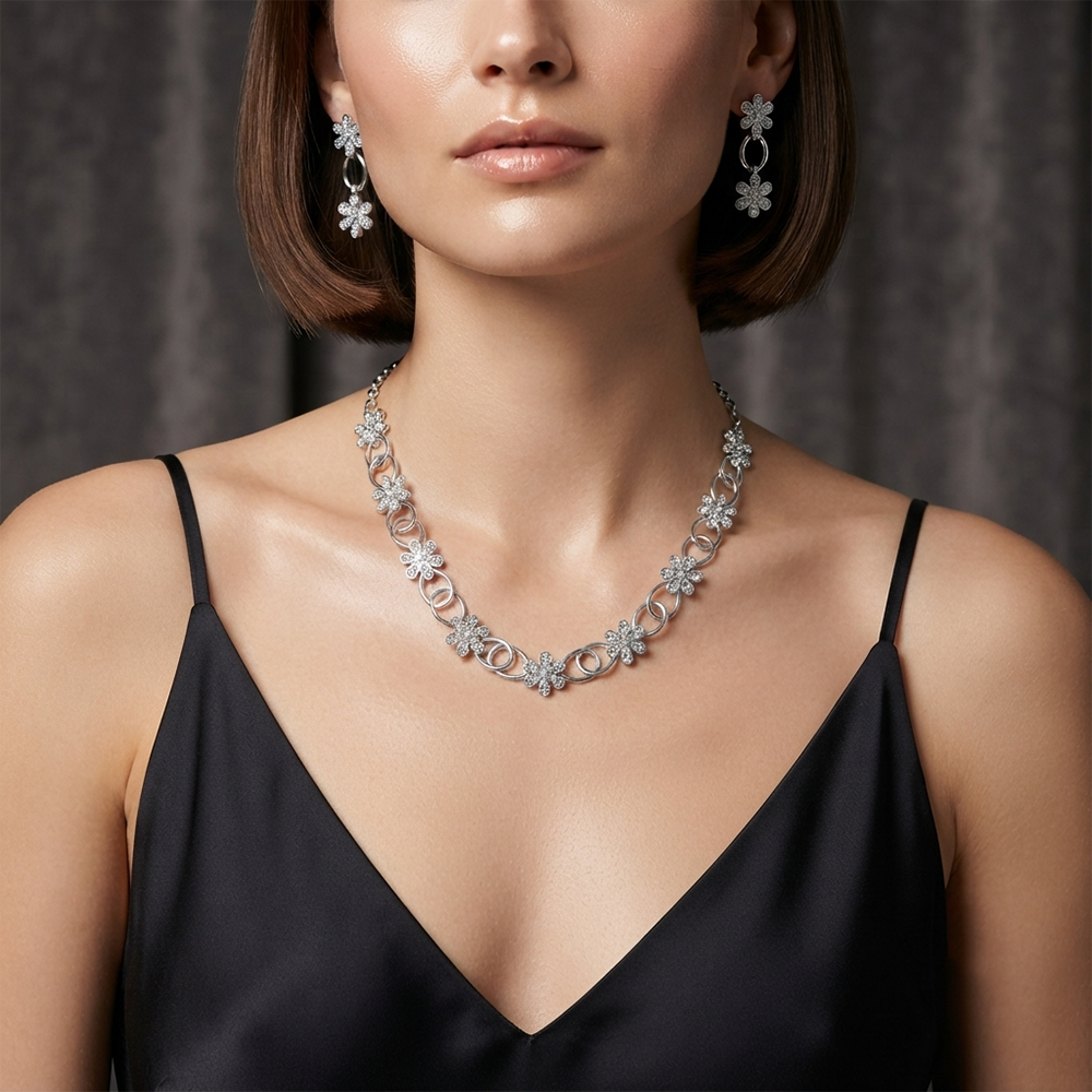 The99Jewel Luxe Austrian Necklace Set with Earrings