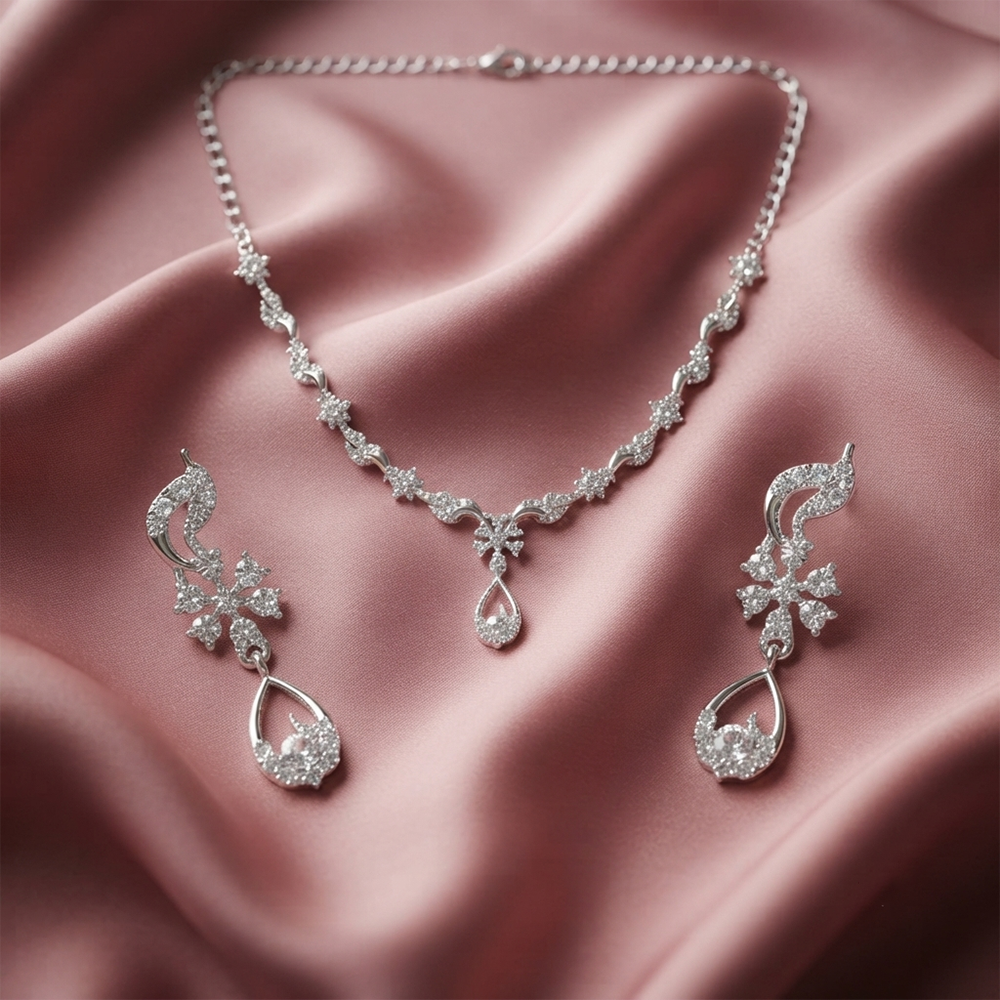 The99Jewel Luxe Austrian Necklace Set with Earrings