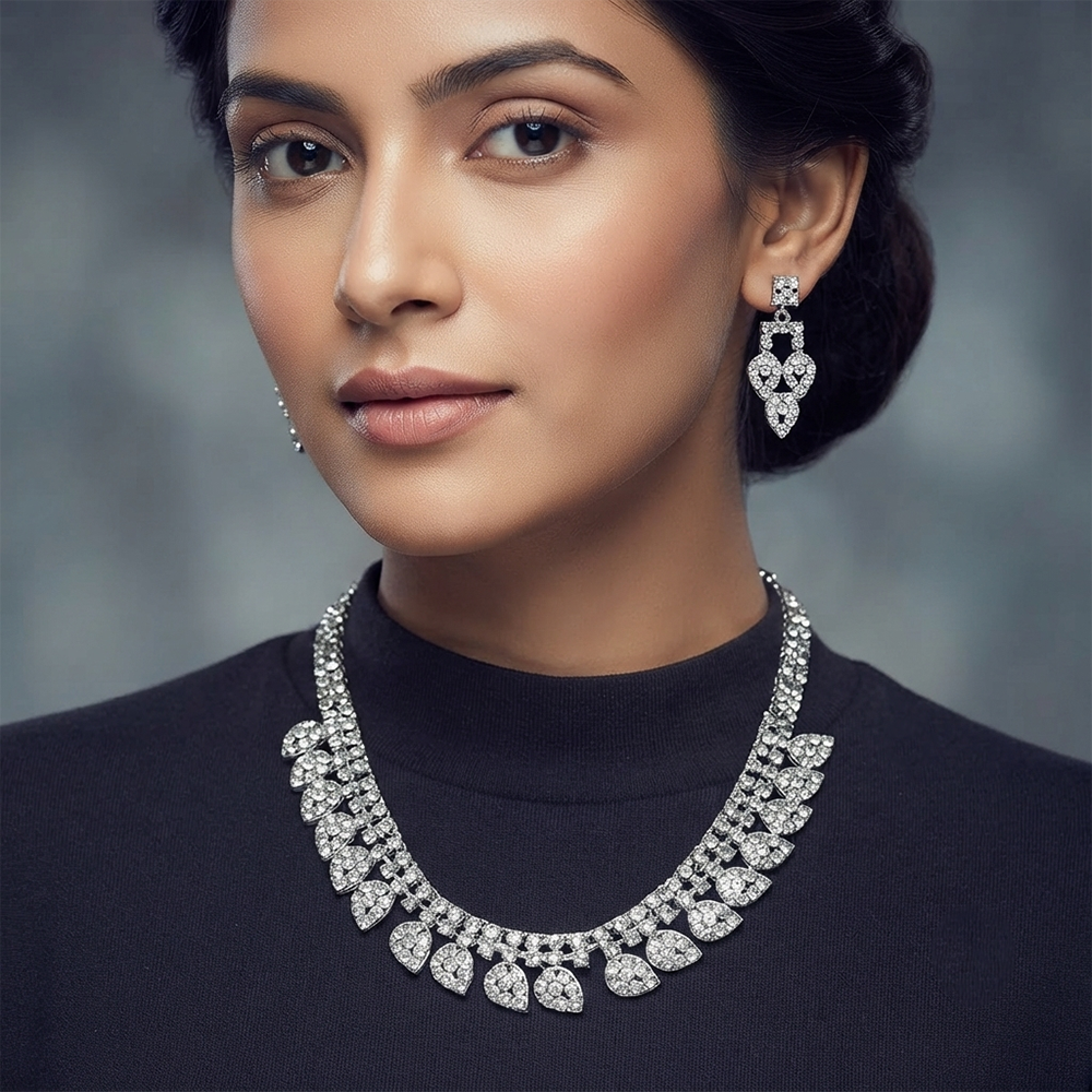 The99Jewel Luxe Austrian Necklace Set with Earrings