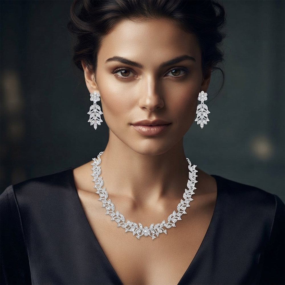 The99Jewel Luxe Austrian Necklace Set with Earrings