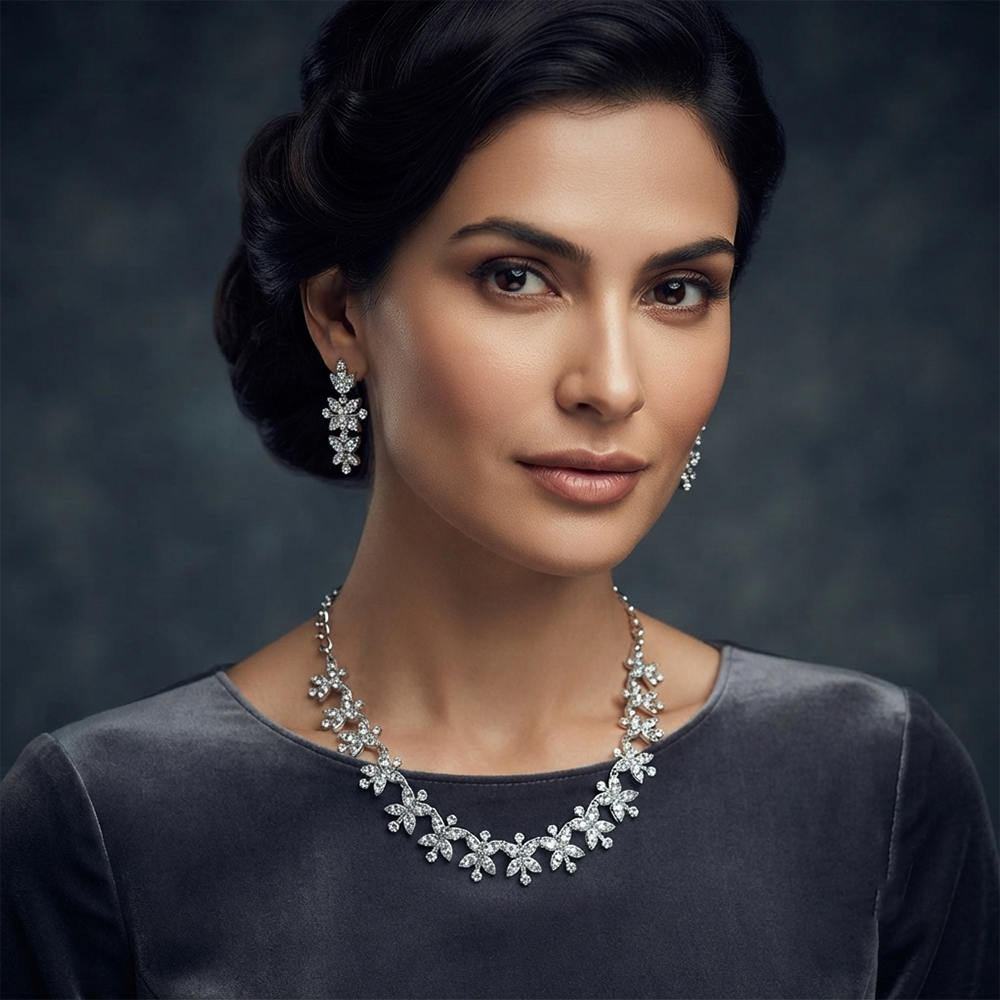 The99Jewel Dazzling Austrian Stone Necklace Set with Earrings