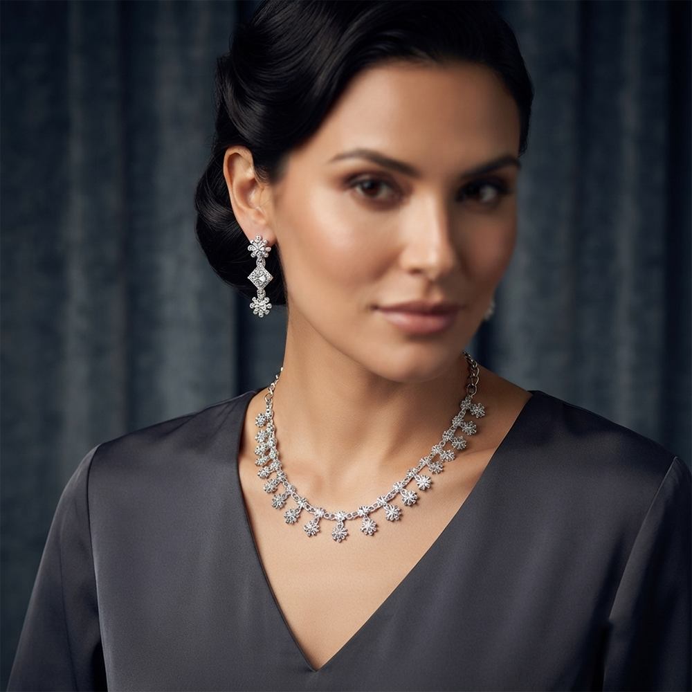 The99Jewel Dazzling Austrian Stone Necklace Set with Earrings