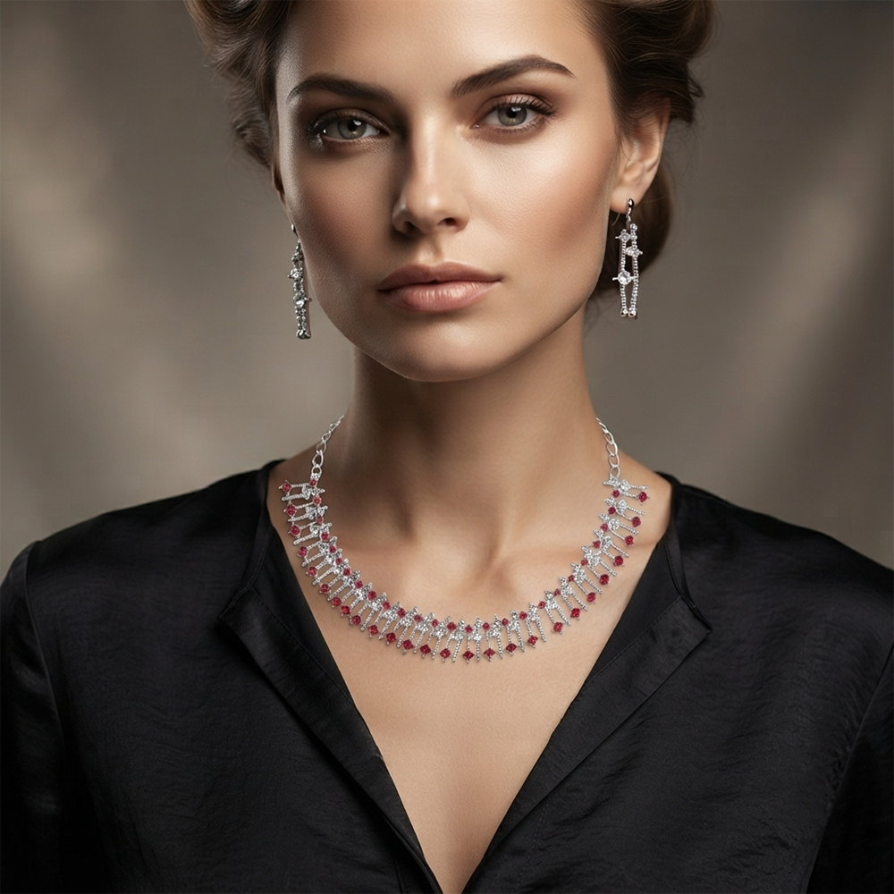 The99Jewel Dazzling Austrian Stone Necklace Set with Earrings