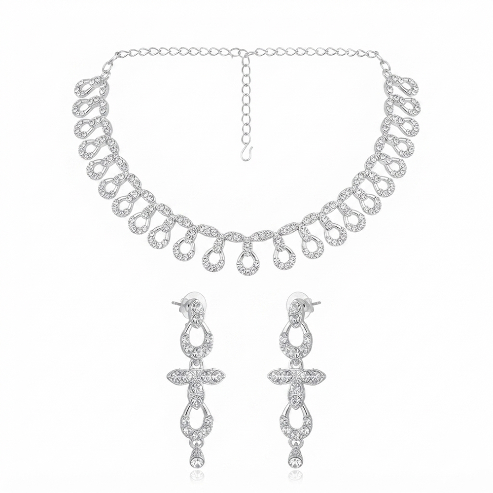 The99Jewel Dazzling Austrian Stone Necklace Set with Earrings