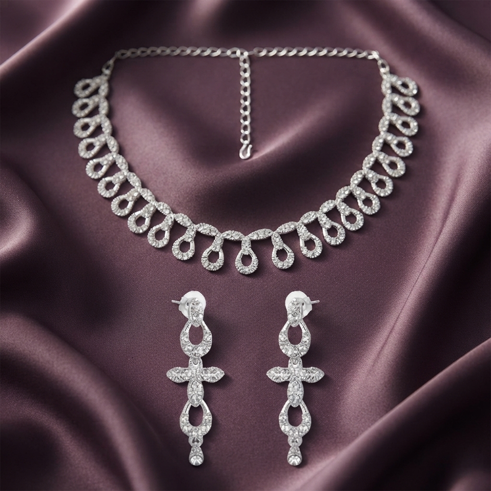 The99Jewel Dazzling Austrian Stone Necklace Set with Earrings