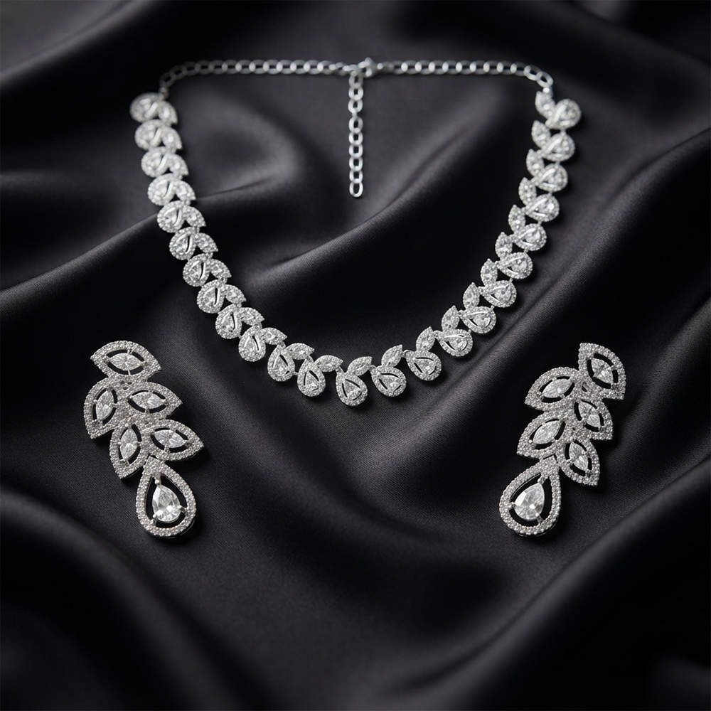 The99Jewel Dazzling Austrian Stone Necklace Set with Earrings