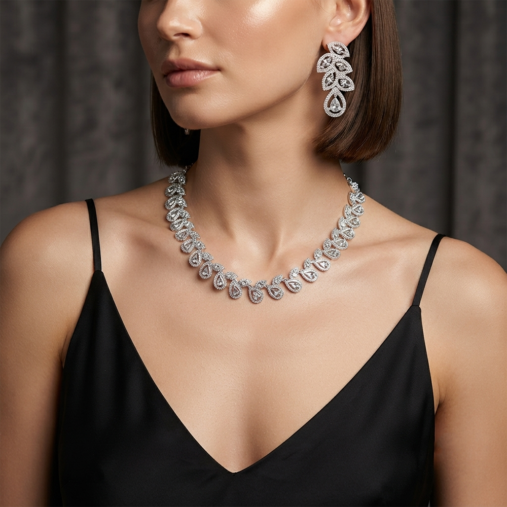 The99Jewel Dazzling Austrian Stone Necklace Set with Earrings