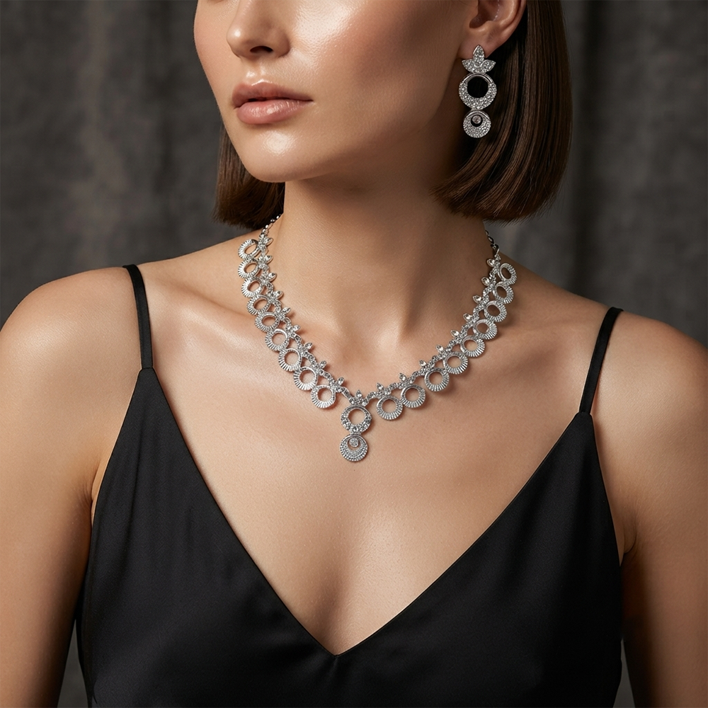 The99Jewel Dazzling Austrian Stone Necklace Set with Earrings