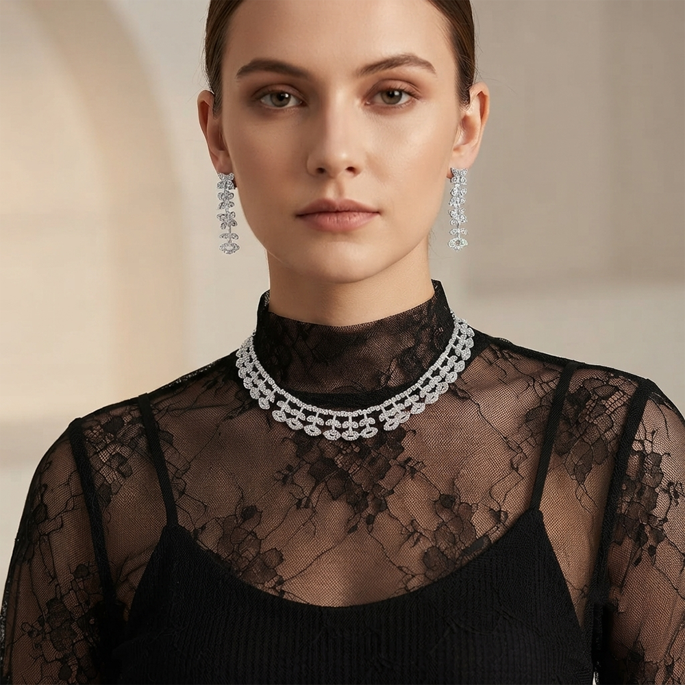 The99Jewel Sparkling Austrian Stone Jewellery Set with Earrings