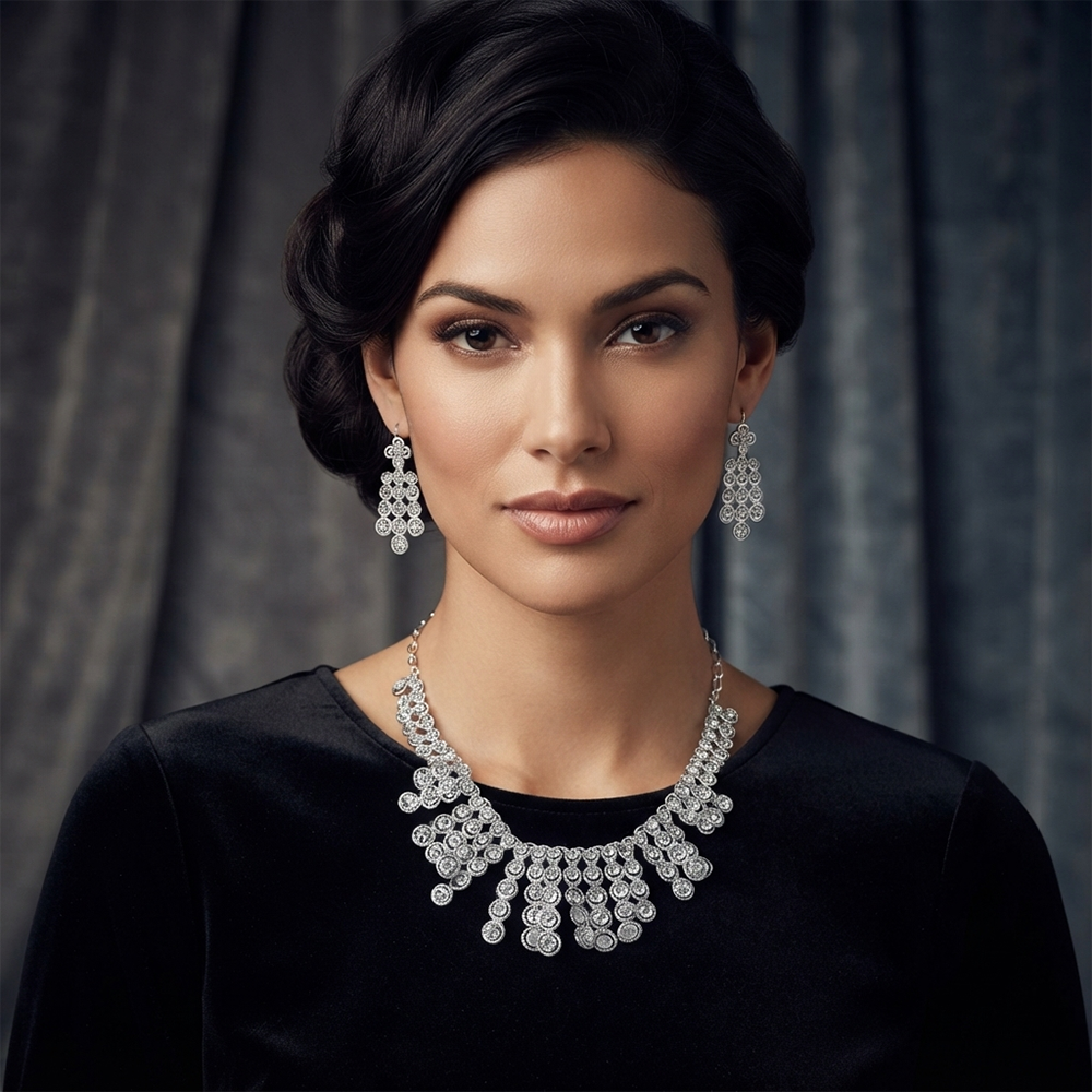 The99Jewel Sparkling Austrian Stone Jewellery Set with Earrings